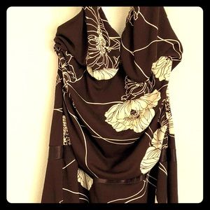 Studio Y Halter Dress L White Flowers Above Knee